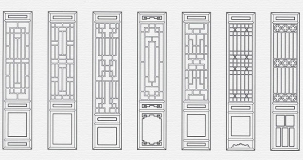 皋兰常用中式仿古花窗图案隔断设计图